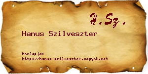 Hanus Szilveszter névjegykártya